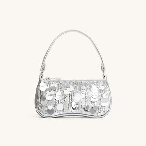 JW PEI Eva Metallic Sequin Mini Shoulder Bag - Silver